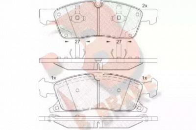 R BRAKE rb1988 -  Комплект тормозных колодок, дисковый тормоз